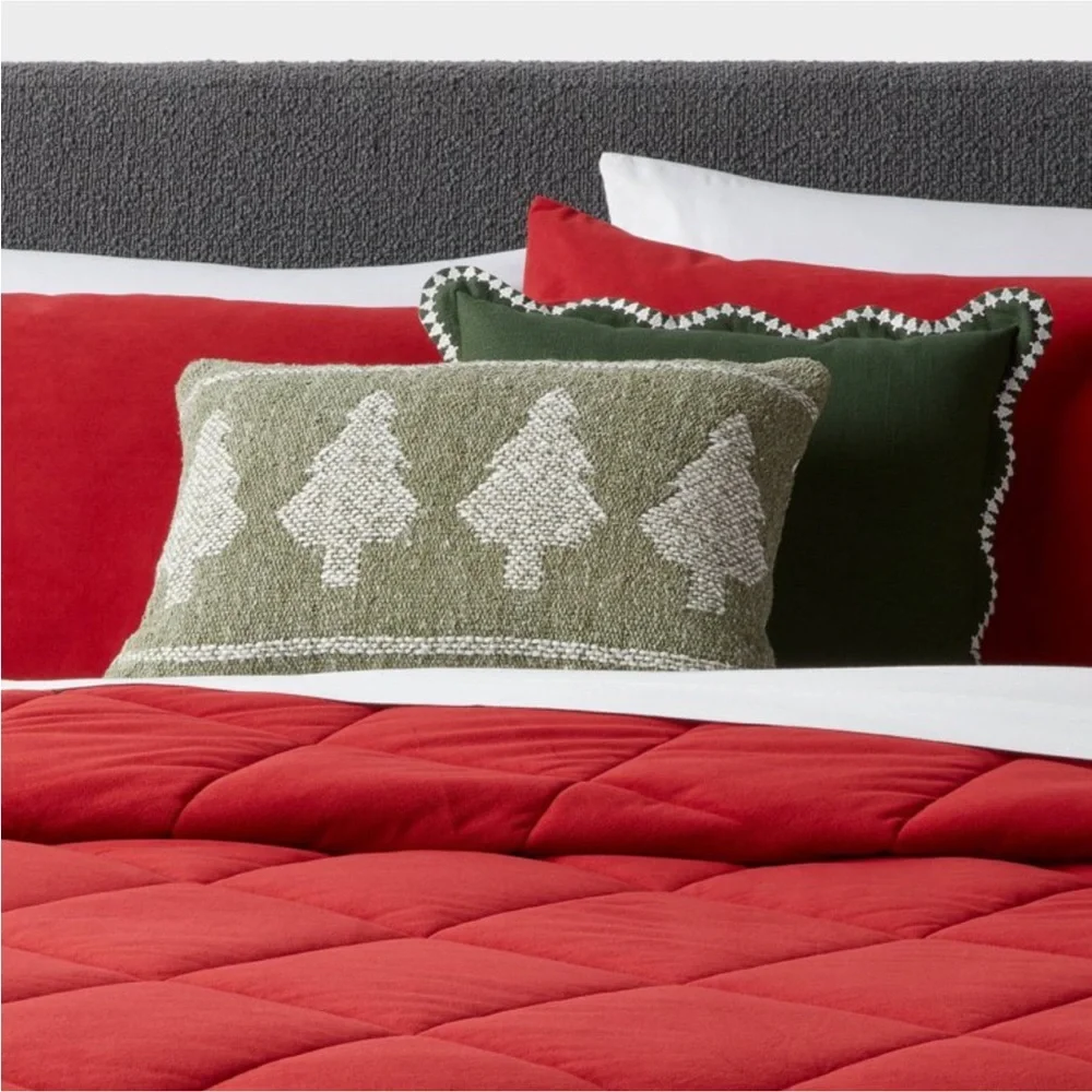 Oblong Holiday Decorative Pillow Woven Tree - Threshold